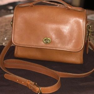 Coach Vintage Tan Leather Court Bag, No. G8U-9870